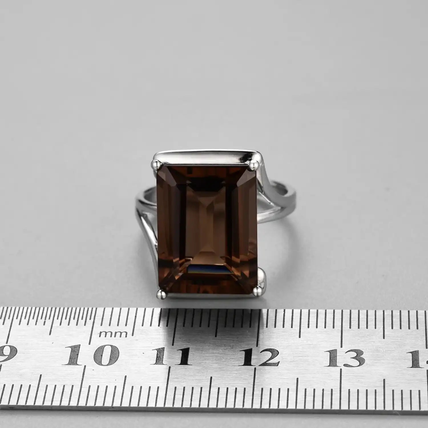 Classic Smoky Quartz Sterling Silver Ring